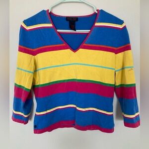Vintage 90’s Ralph Lauren Womens Shirt M Multicolor Striped